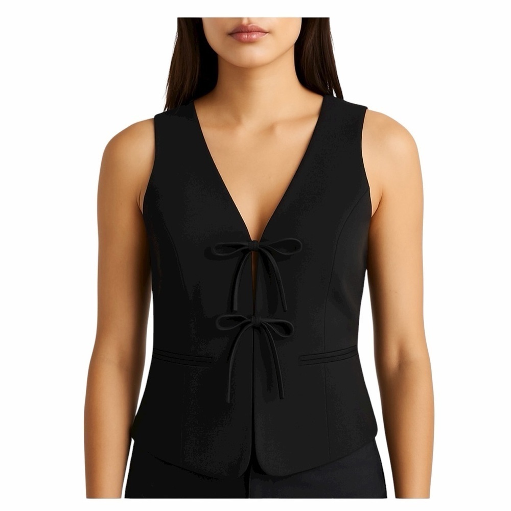 Abercrombie and Fitch Long Line Tie Front Vest (Sloan) Size Medium NWT